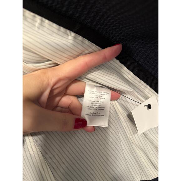 Veronica Beard 0 Plaid Miller Dickey Jacket $795 Double Breasted Blazer Navy - Picture 11 of 11